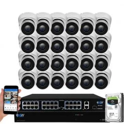 32-Channel 8MP 8TB NVR Smart Security Camera System w/ 24 Wired Bullet Cameras 3.6 mm Fixed Lens Artificial Intelligence by GW Security