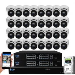 32-Channel 8MP 8TB NVR Smart Security Camera System w/ 32 Wired Bullet Cameras 3.6 mm Fixed Lens Artificial Intelligence by GW Security