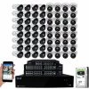 64-Channel 8MP 16TB NVR Smart Security Camera System with 32 Wired Turret and 32 Bullet Cameras 3.6 mm Fixed Lens AI by GW Security