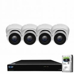 8-Channel 8MP 1TB NVR Smart Security Camera System with 4 Wired Bullet Cameras 3.6 mm Fixed Lens Artificial Intelligence by GW Security