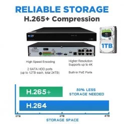 8-Channel 8MP 1TB NVR Smart Security Camera System with 4 Wired Bullet Cameras 3.6 mm Fixed Lens Artificial Intelligence by GW Security 16 8-Channel 8MP 1TB NVR Smart Security Camera System with 4 Wired Bullet Cameras 3.6 mm Fixed Lens Artificial Intelligence by GW Security -ELECTRICAL TOOLS Store white gw security wired security camera systems gw8536mic4 1t fa 1000