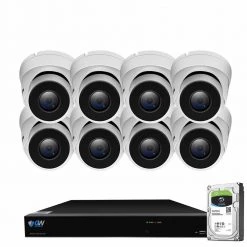 8-Channel 8MP 2TB NVR Smart Security Camera System with 8 Wired Bullet Cameras 3.6 mm Fixed Lens Artificial Intelligence by GW Security