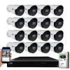 16-Channel 8MP 4K NVR 4TB Security Camera System with 16 Wired IP POE Cameras Bullet Fixed Lens, Artificial Intelligence by GW Security