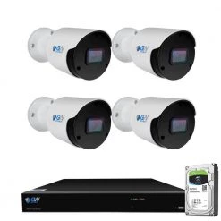 8-Channel 8MP 4K NVR 1TB Security Camera System with 4 Wired IP POE Cameras Bullet Fixed Lens, Artificial Intelligence by GW Security