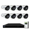 8-Channel 8MP 4K NVR 2TB Security Camera System with 8 Wired IP POE Cameras Bullet Fixed Lens, Artificial Intelligence by GW Security