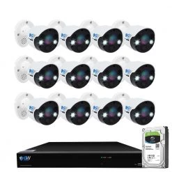 16-Channel 8MP 4TB NVR Security Camera System with 12 Wired Bullet Cameras 3.6 mm Fixed Lens 2-Way Audio, Spotlight by GW Security